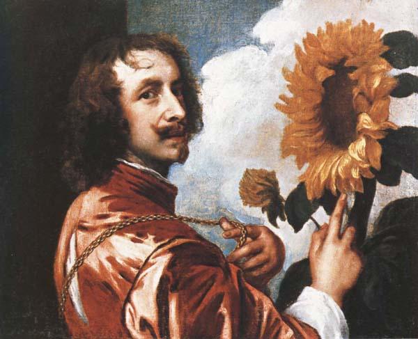 Anthony Van Dyck Self-Portrait with a Sunflower